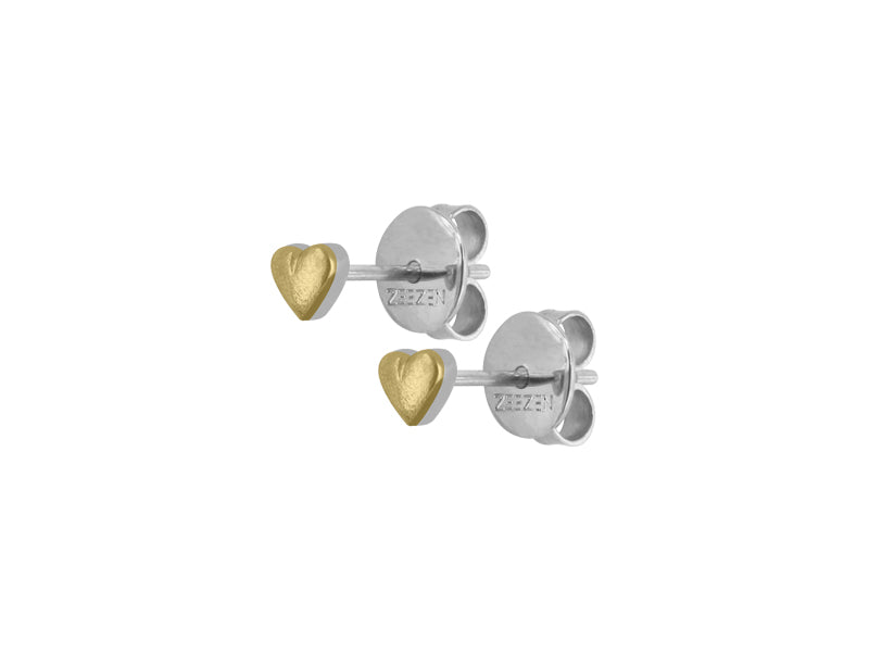 Earstick Heart 18K Yellow Gold Fine Hammered