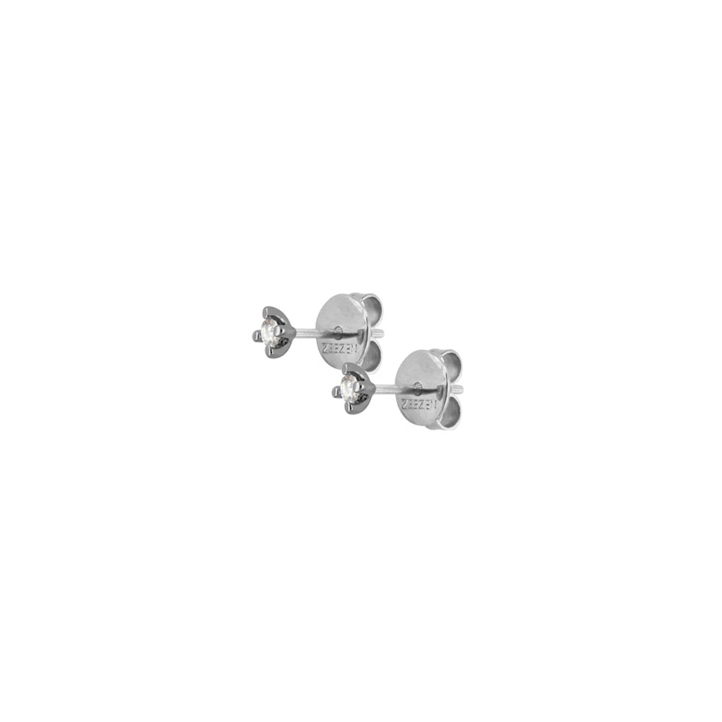 Earstick w/ 2x2.5mm White Zirconia Polished