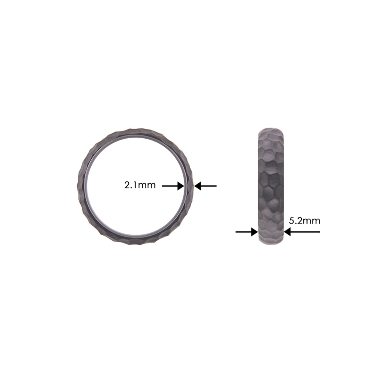 Tantalum Ring Crater Sandblast Oxidized Natural