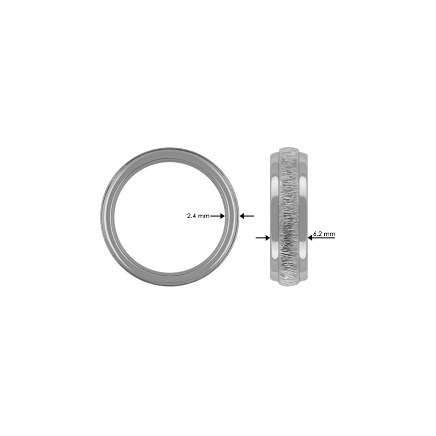 Titan Ring Polish/Cornered Hammered