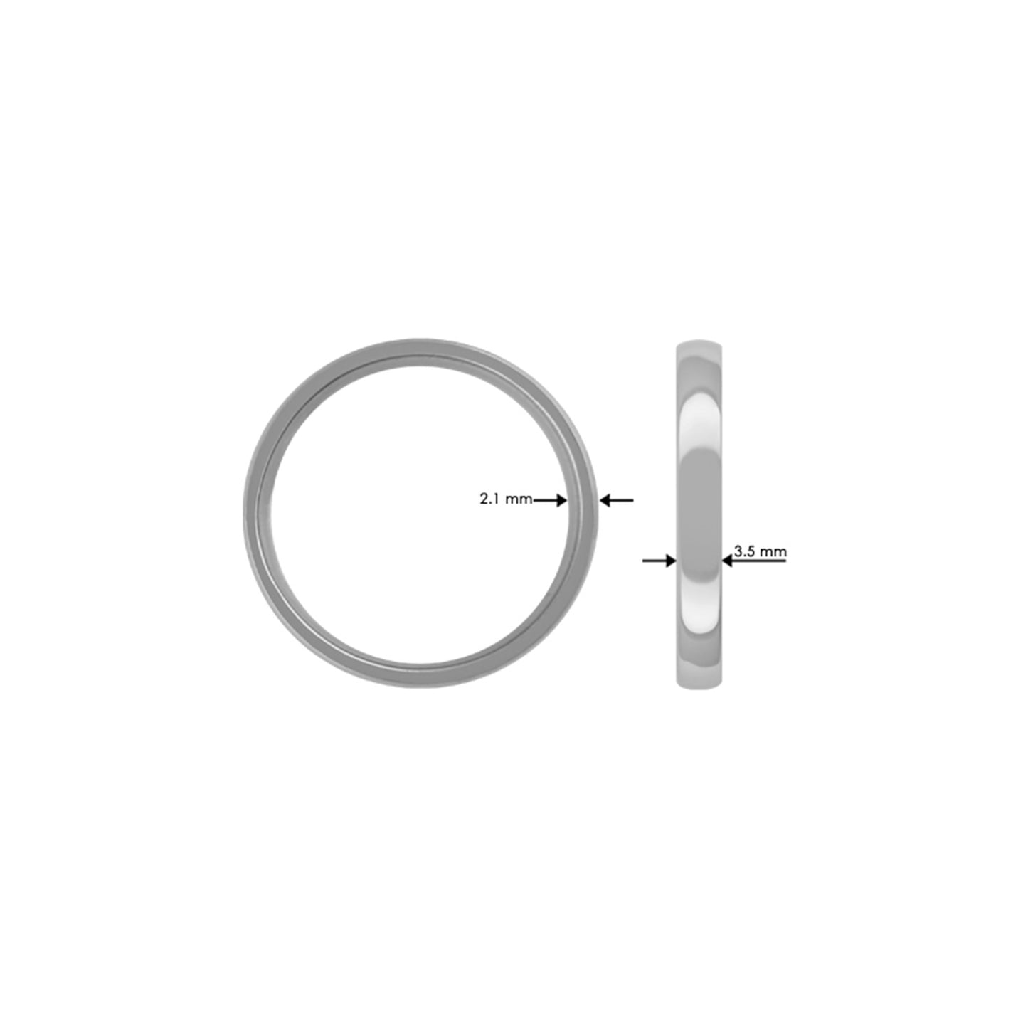 Titan Ring Polish rounded 3,5mm