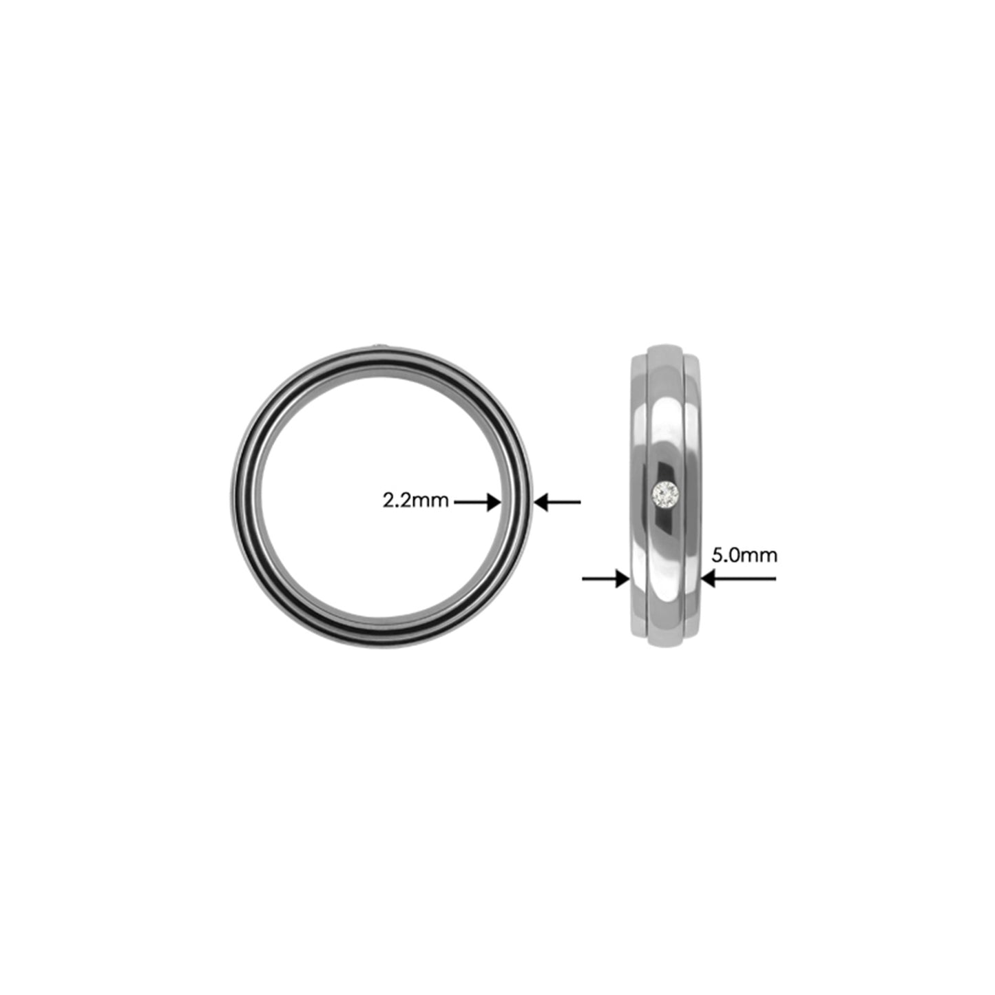 Titan Ring w/ diamond (1x0.02ct.twp White) Polished