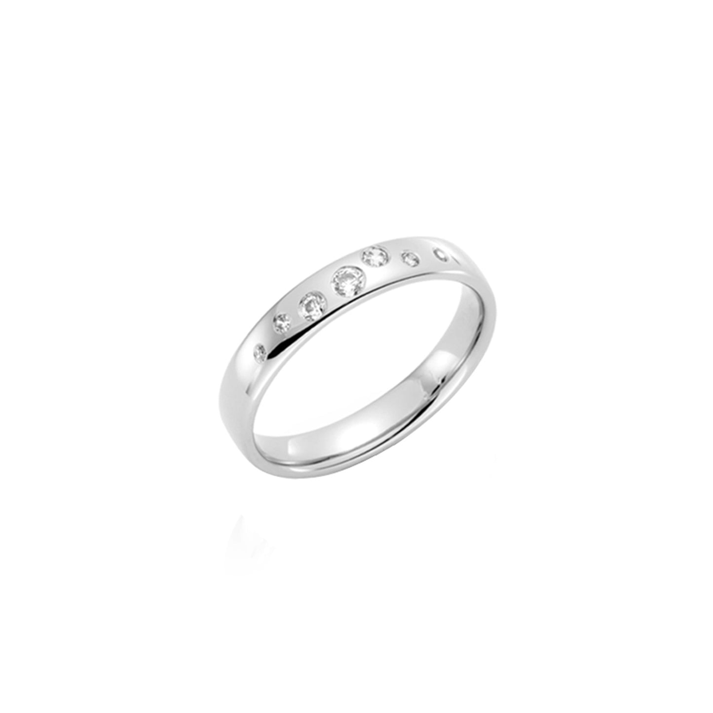 Titan Ring w/ diamonds (2x.005+2x.015+2x.03+1x.06ct.twp W) shine