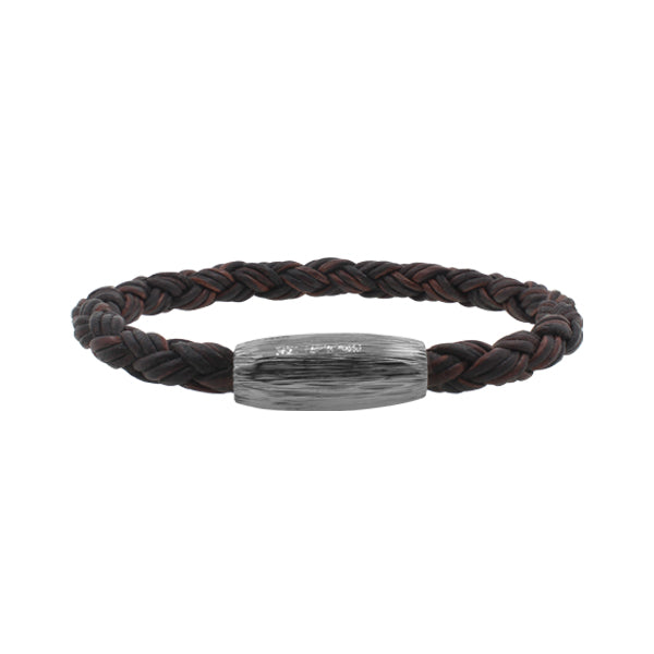 Armbånd Antique Brown 6mm med Large Bean Lock poleret/hjørrehamret – 2.10815209.1311S – billede 3