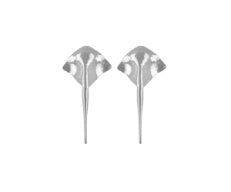 Titanium ørestikker Stingray – fladhamrede/polerede