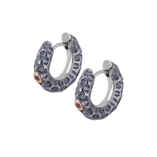 Titanium Click Creole med 9 kt. rosaguld og pink turmalin – Lava