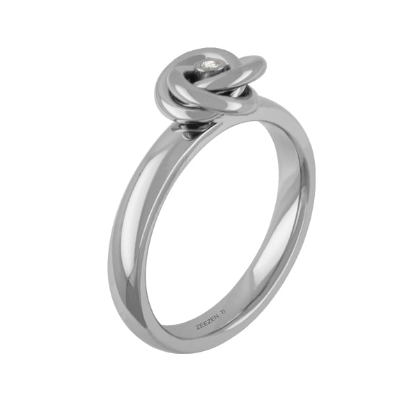 Titanring med diamant – poleret