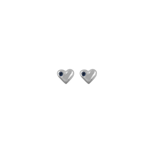 Earstick Heart w/ Sapphire (2x 1.25mm Blue) Polished