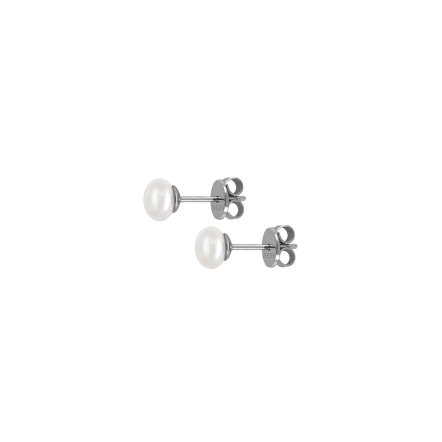 Earstick w/ Freshwater Pearls White Button 6.5-7mm