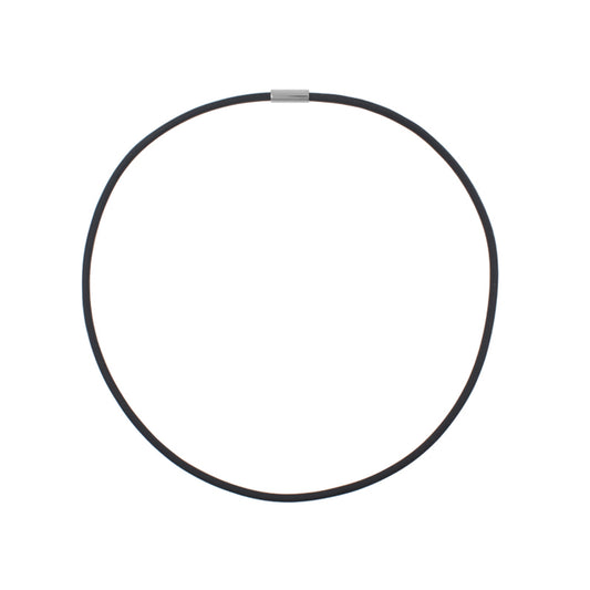 Necklace Mat Black 3mm w/ Magnetic Lock Polished