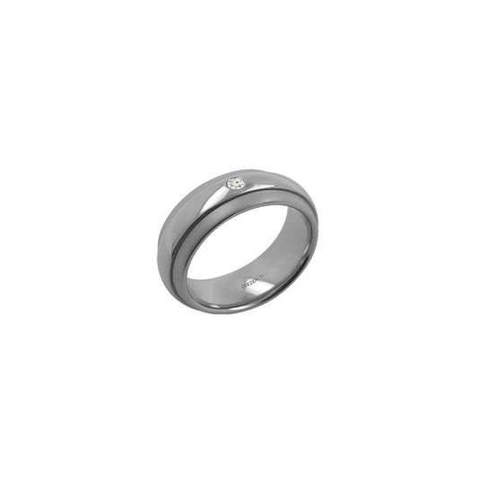 Ring w/ diamond (1x.03ct.White) Polished/Sandblast