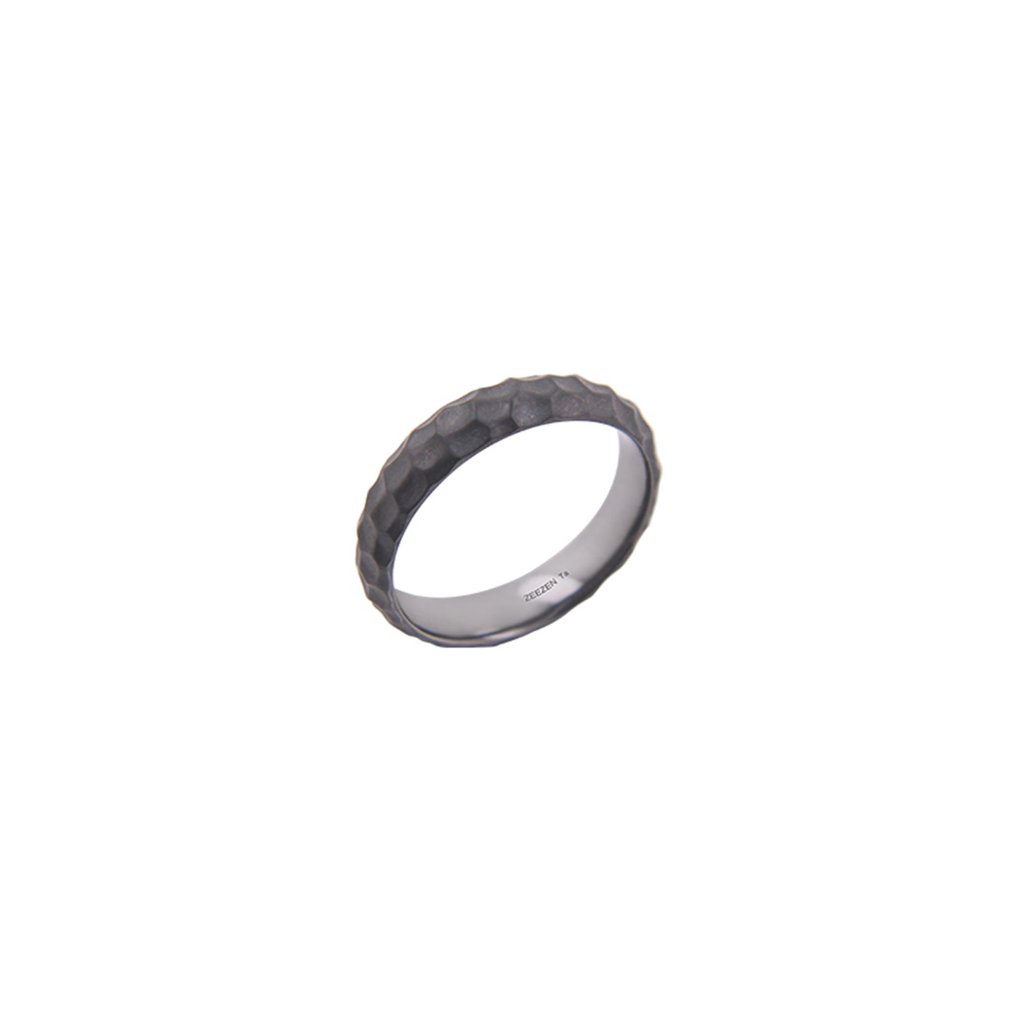 Tantalum Ring Crater Sandblast Oxidized Natural