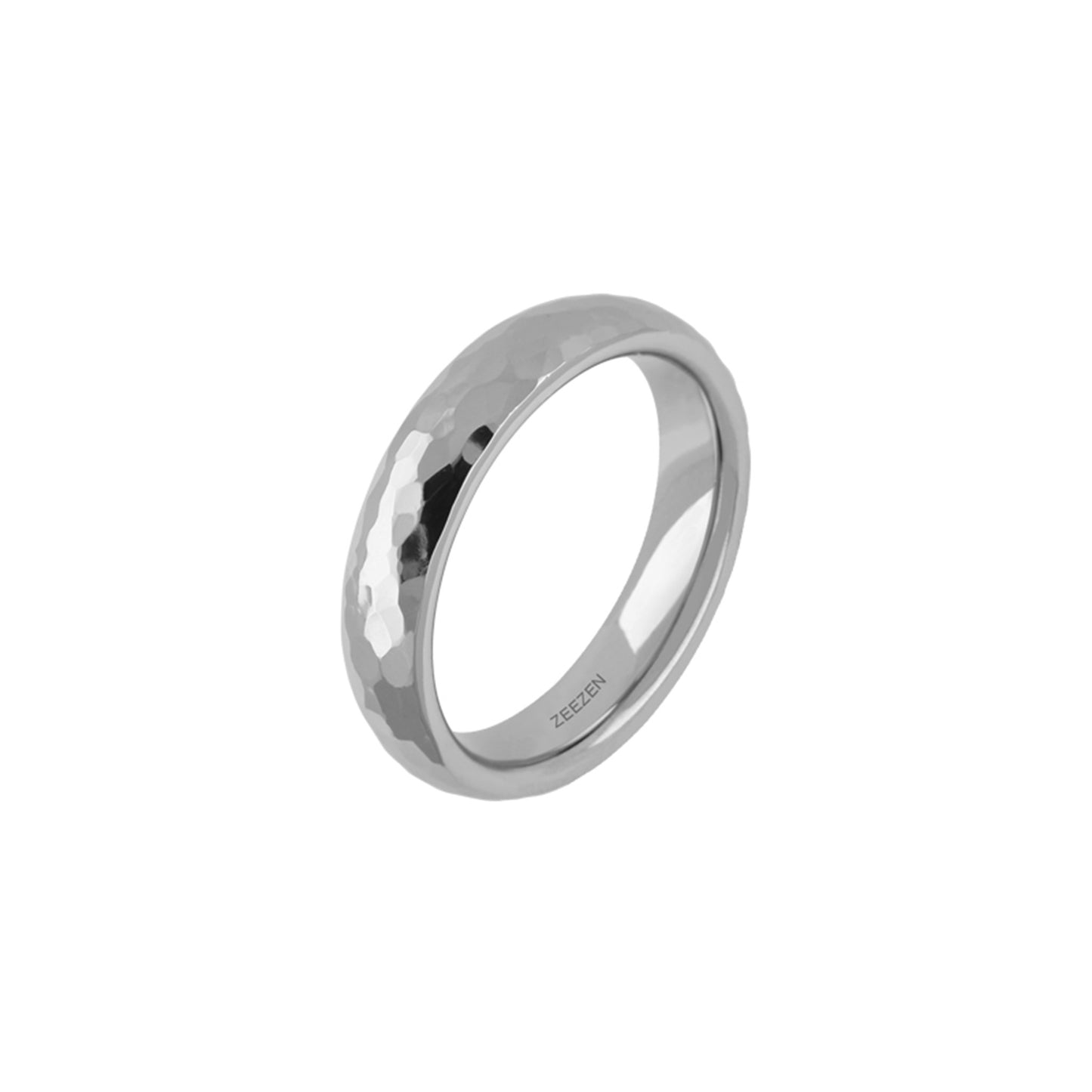 Titan Ring Flat Hammered/polish 5mm