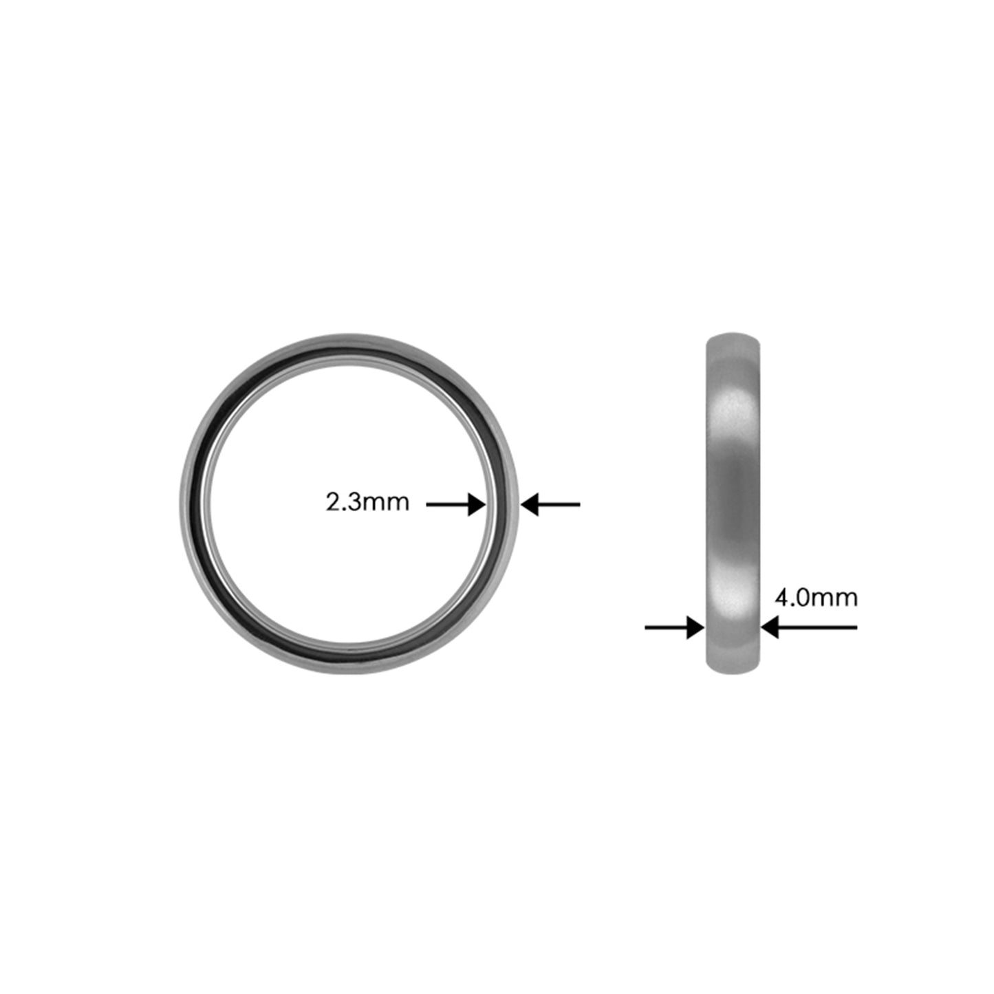 Titan Ring Matte rounded 4mm