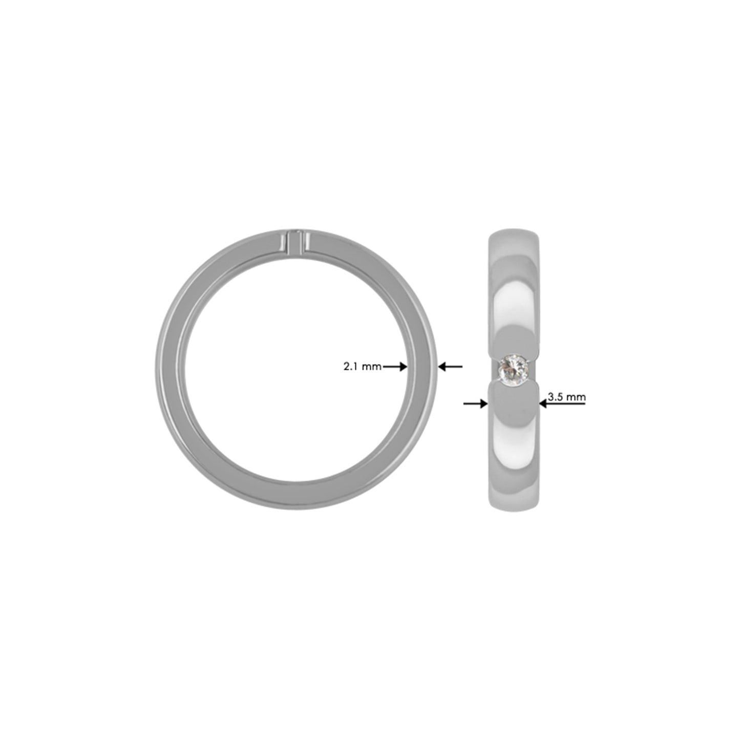 Titan Ring w/ Diamond (1x0.03ct.White TWP) Polished