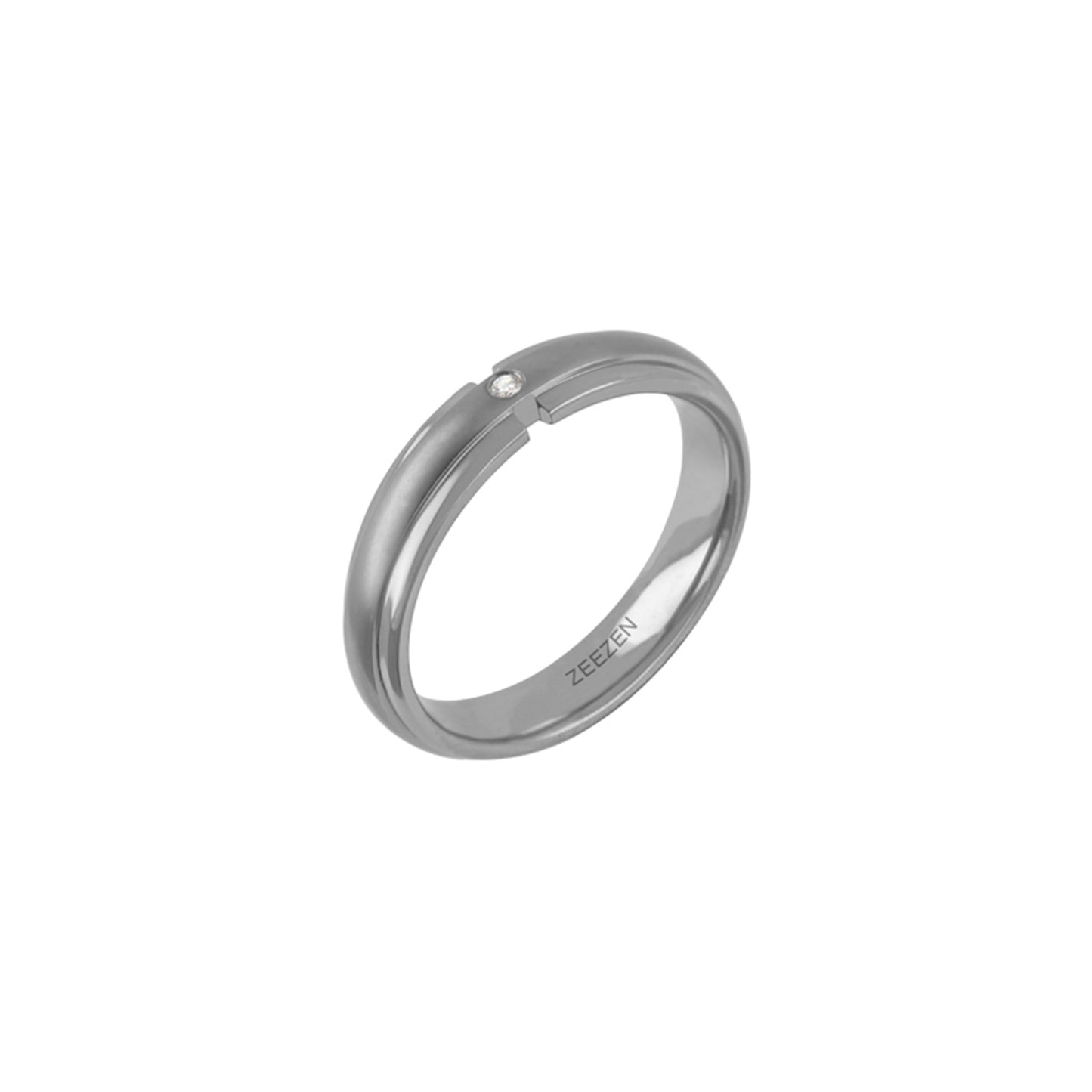 Titan Ring w/ diamond (1x0.01ct.twp White) Mat/Polished