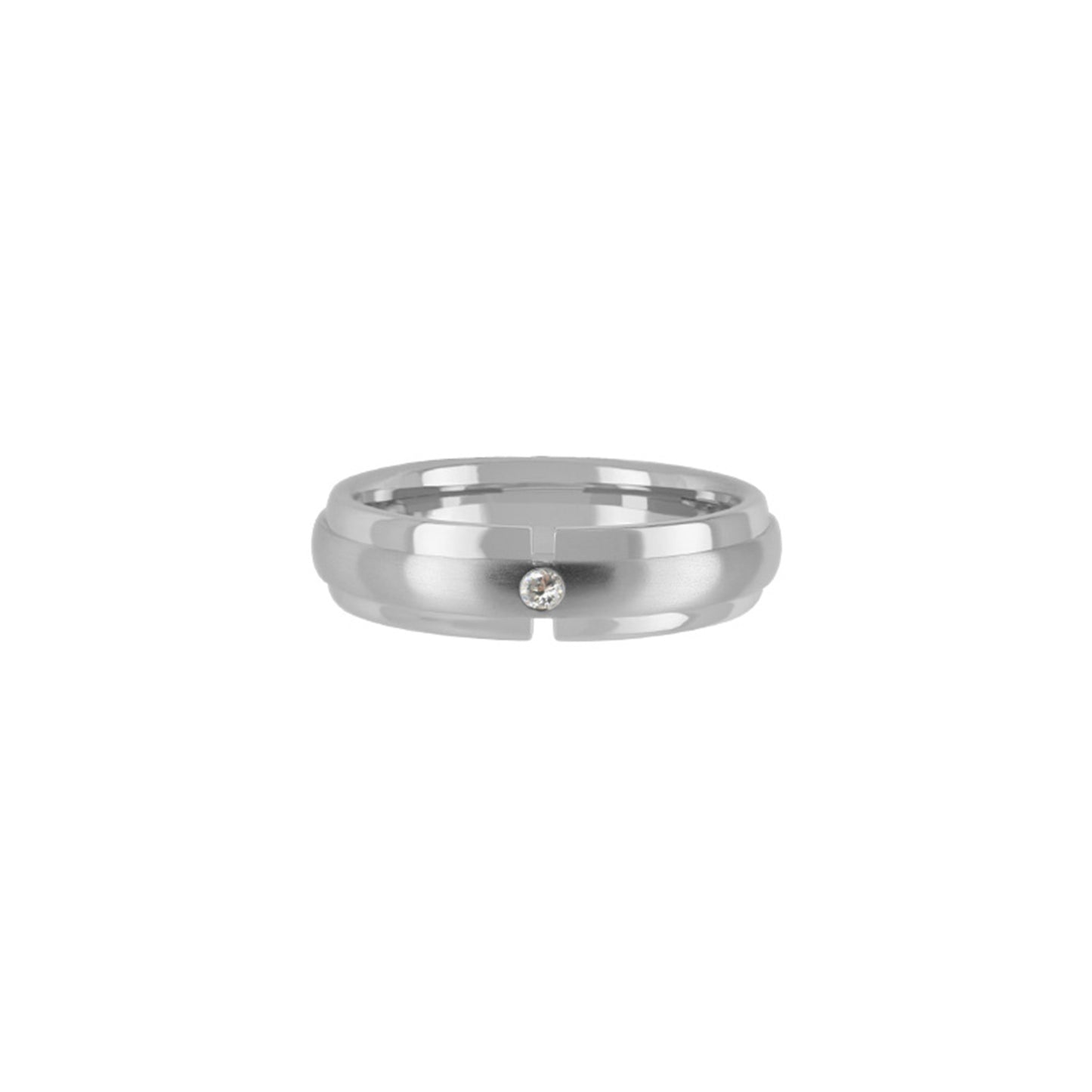 Titan Ring w/ diamond (1x0.02ct.twp White) Mat/Polished