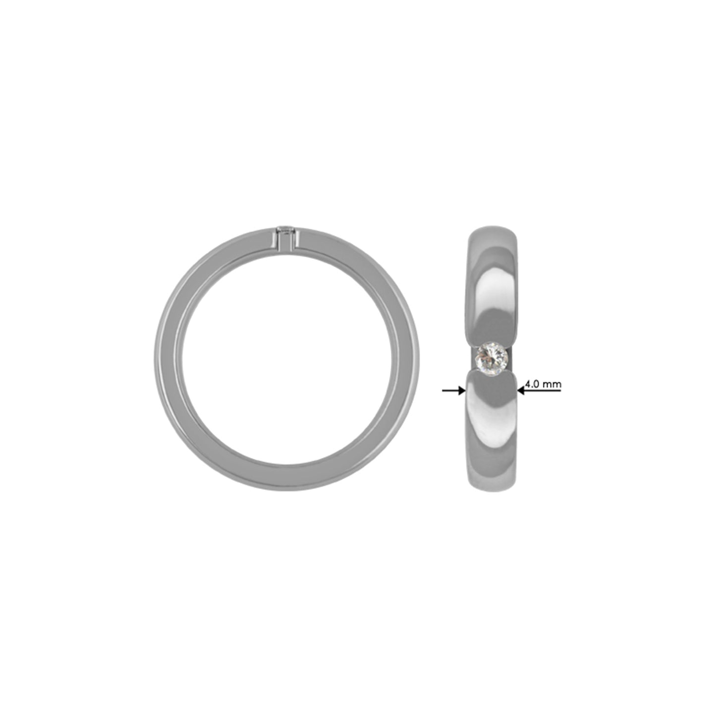 Titan Ring w/ diamond (1x0.06ct.twp white) Polished