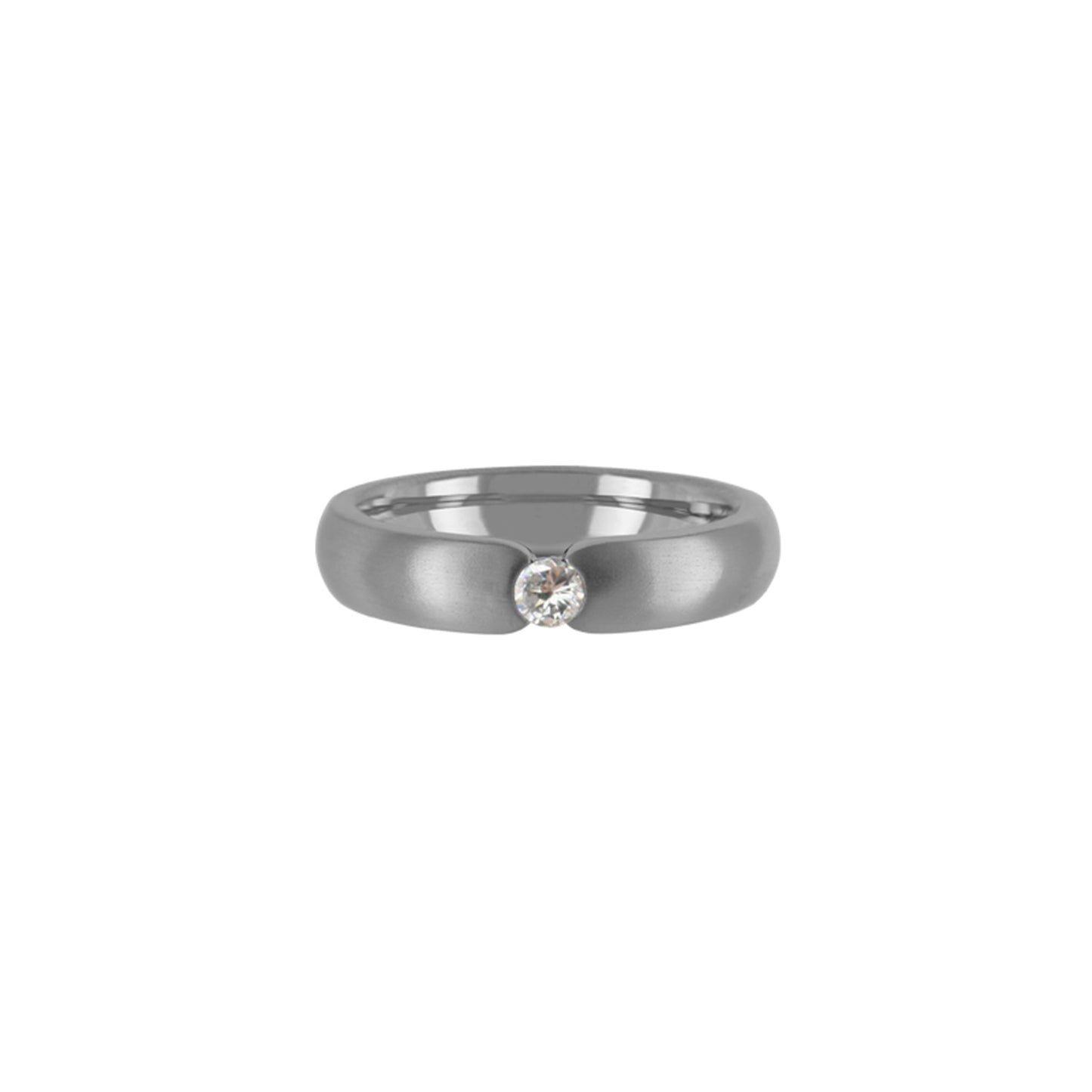 Titan Ring w/ diamond (1x0.10ct.twp white) Matte