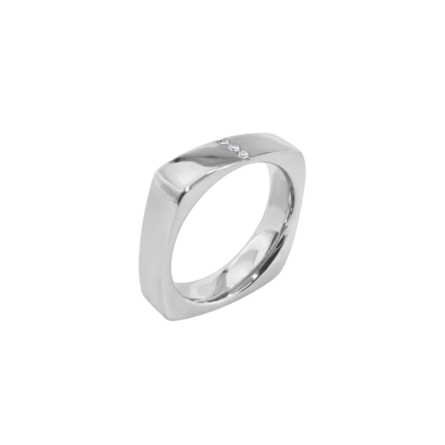 Titan Ring w/ diamonds (3x0.01ct.twp White) Polished