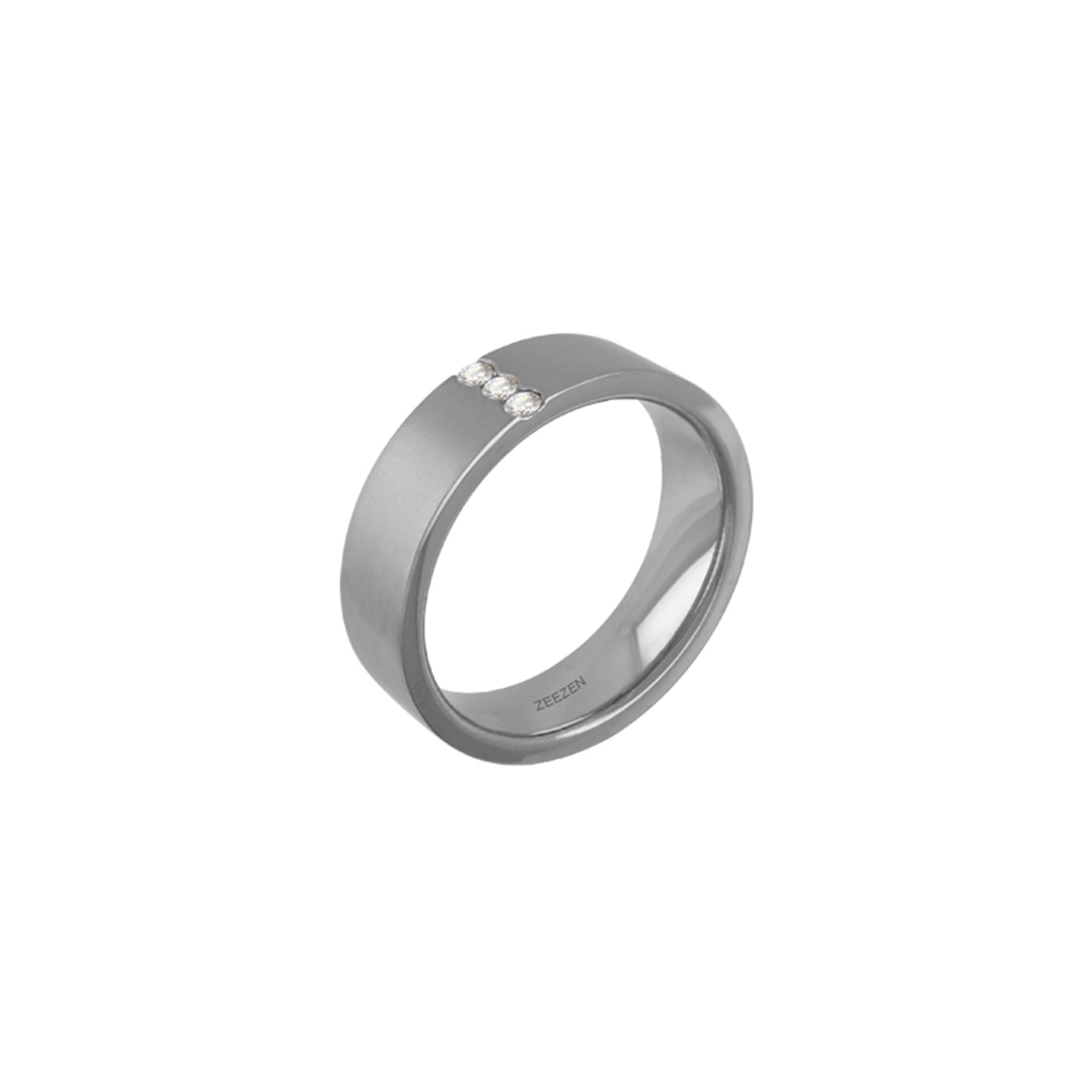 Titan Ring w/ diamonds (3x0.03ct.twp White) Matte
