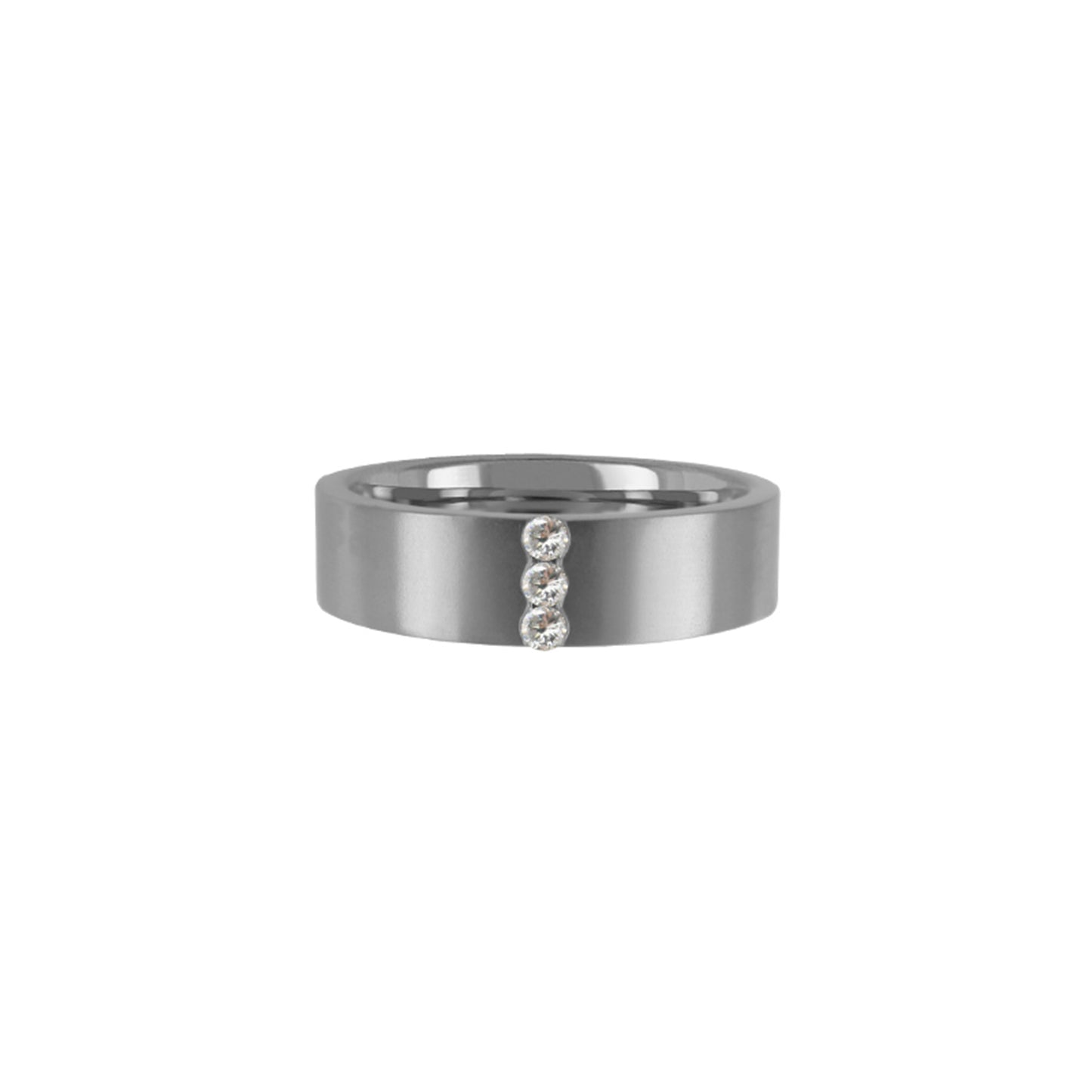 Titan Ring w/ diamonds (3x0.03ct.twp White) Matte
