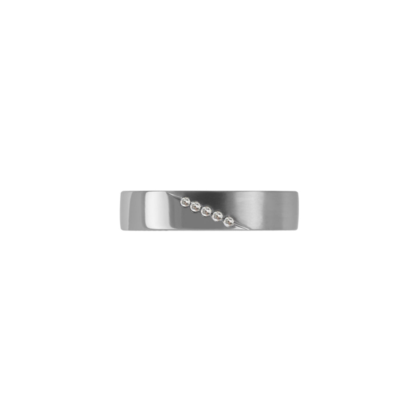 Titan Ring w/ diamonds (5x0.005ct.twp White) Matte/Polished