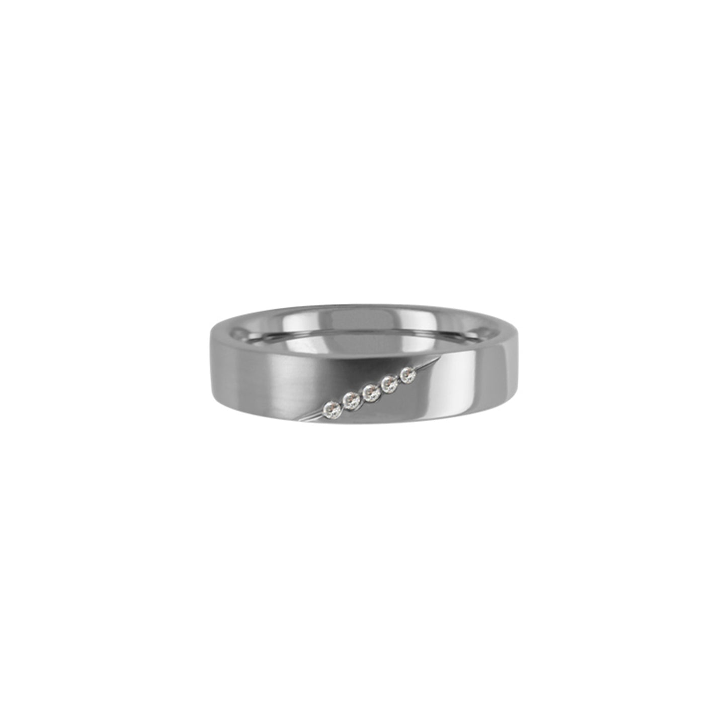 Titan Ring w/ diamonds (5x0.005ct.twp White) Matte/Polished